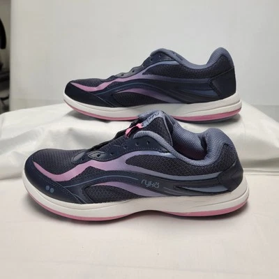 Ryka Womens Agility Low Top Lace Up Running Sneaker Size 8 M, Navy/Pink 30520 - Image 1 of 4