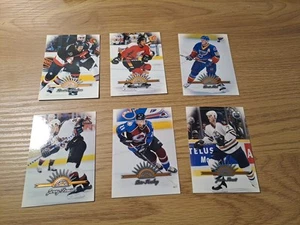 6 NHL Leaf Trading Cards. Peter Forsberg. Brett Hull. Theo Fleury etc - Picture 1 of 10