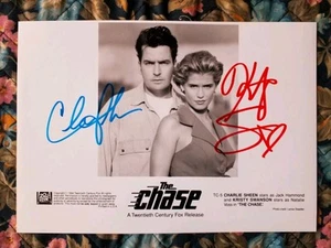 CHARLIE SHEEN & KRISTY SWANSON Authentic Signed Autographed 8x5.5 Photo - Picture 1 of 1
