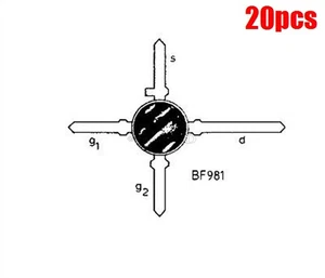 20 piezas BF981 silicona doble puerta Mosfet cq - Imagen 1 de 2