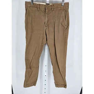 J Crew Mens Sz 30x30 Classic Flat Front Chino Dress Pants Dark Tan - Picture 1 of 4