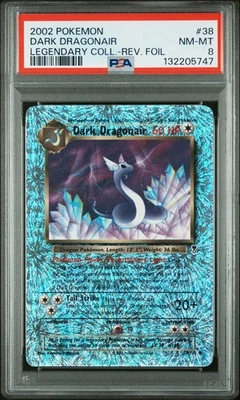 2002 POKEMON LEGENDARY COLLECTION #38 DARK DRAGONAIR-REVERSE FOIL PSA 8 - Image 1 of 2