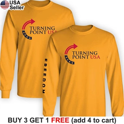 Charlie Kirk Turning Point USA Long Sleeve T-Shirt Political Patriotic BCC07 - Image 1 of 4
