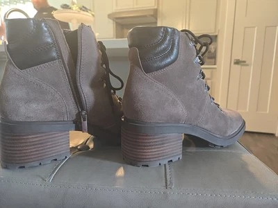 Lucky Brand Combat Boot Women Sz 10 Dareek Suede Leather Lug Soles Falcon Brown - Image 1 of 4