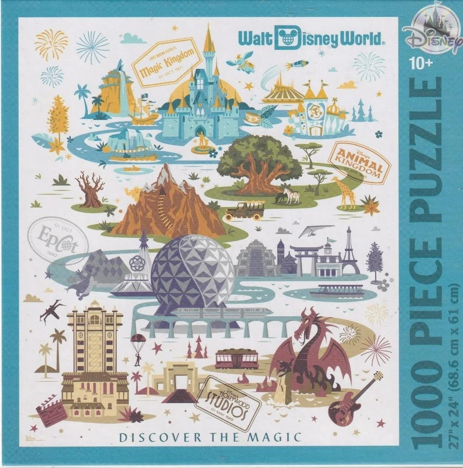 Walt Disney World Discover the Magic Four Parks 1000 Jigsaw Puzzle - Image 1 of 1