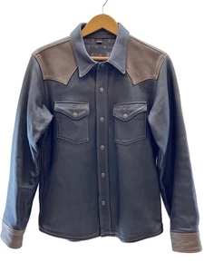 THE FLAT HEAD Langarm Hemd 38 Leder schwarz uni gebraucht - Bild 1 von 9