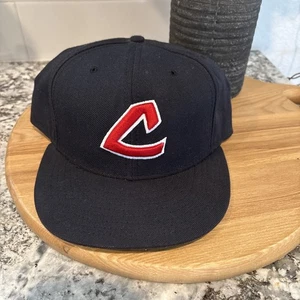 Cappello berretto Cleveland Indians grande storto C anni 60 70 cotone rayon raro vintage - Foto 1 di 4
