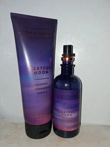 Bath & Body Works Restful Moon Patchouli Sandelholz 8 Unzen Körpercreme & 5,3 Unzen Nebel - Bild 1 von 2