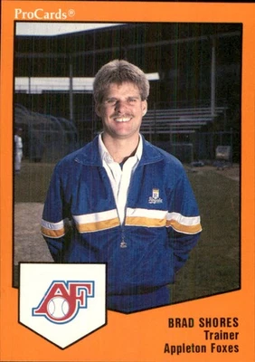 Brad Shores 1989 ProCards Minor League T/S #869 RC Appleton Foxes *AutographDen* - Image 1 of 2