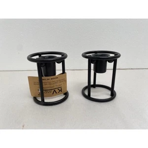 KV & F Metal Works Candle Holder Black Iron Style Set of 2 NWT - Picture 1 of 7