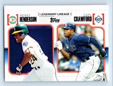 2010 Topps Legendary Lineage Rickey Henderson Carl Crawford * #LL30