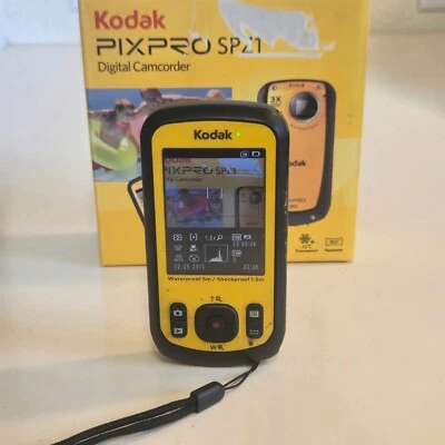 Kodak PixPro SPZ1 Waterproof Shockproof Digital Camcorder Yellow Black in Box - Image 1 of 4