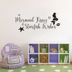 SIRENA BESOS ESTRELLAS DE MAR DESEOS PEGATINA DE PARED Calcomanía Arte Cita L... - Imagen 1 de 1