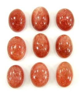 83.75 Ct Natural Sunstone Loose Gemstone 15-17 mm Cabochon Stone 9 Pcs Lot- 2076 - Picture 1 of 2