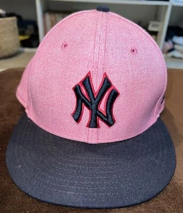 NY YANKEES AJUSTE AZUL MARINO Y ROSA 7 1/4 RARO Nueva Era MLB Aaron Judge - Imagen 1 de 5