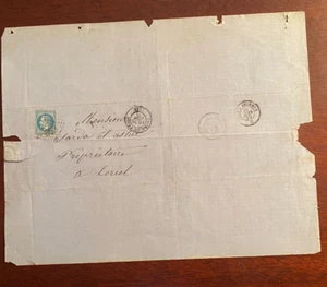 Francia 1870 (153 años) carta escrita a mano doblada con sello #33 20c - Imagen 1 de 2