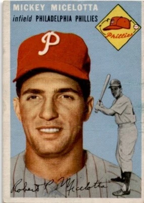 Mickey Micelotta 1954 Topps #212 Philadelphia Phillies (crease) - Image 1 of 2
