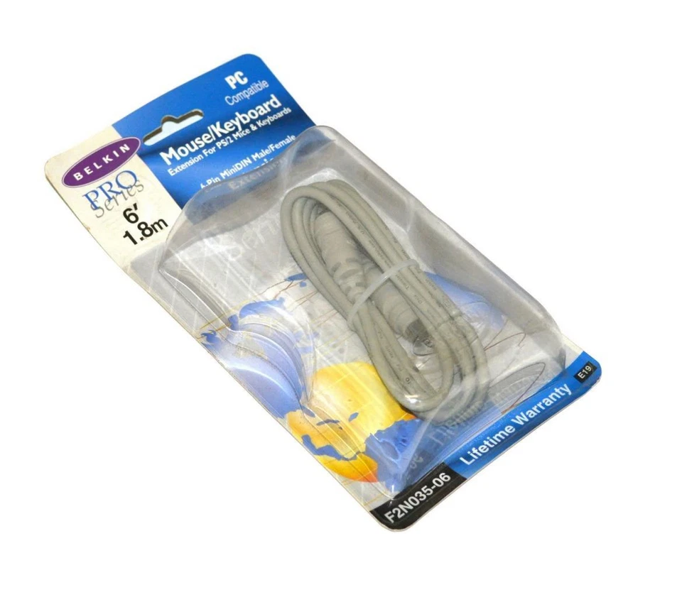 NEW BELKIN 257215 6-PIN MINIDIN MALE/FEMALE 6' EXTENSION CABLE (4 AVAILABLE) - Image 1 of 1