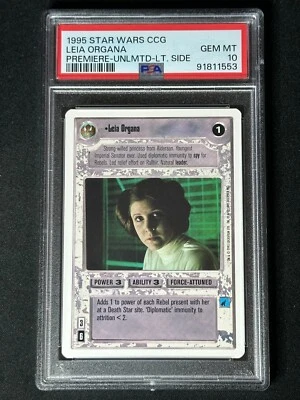 1995 Star Wars CCG Unlimited Leia Organa PSA 10 GEM MINT Han Solo Vader POP 1 - Image 1 of 2