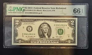 $2 2013 FRN Richmond Fr#1940-E (EA Block) PMG 66 EPQ Gem - Picture 1 of 2