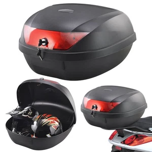 52L 2 Helmet Motorcycle Top Back Box Luggage Storage Motorbike Moped Universal - Picture 1 of 5