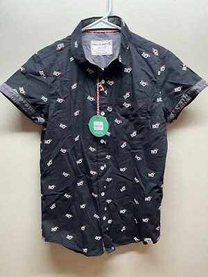 Free Planet  shirt mens size  x-small Christmas Ho Ho Ho button up New XS - Image 1 of 4