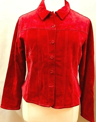 Chaqueta de gamuza frambuesa roja talla M-L Foto 1 de 4
