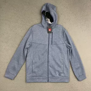 Quiksilver Hoodie Mens Medium Blue Full Zip Dry Flight Pockets Beach Outdoor Dad - Picture 1 of 10