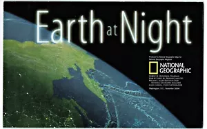2004-11 EARTH AT NIGHT & WORLD MAP National Geographic WORLD ENERGY USAGE (267) - Picture 1 of 3