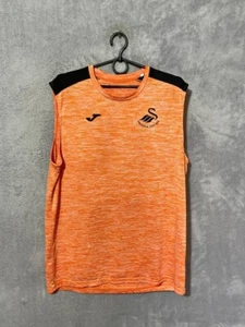 Swansea City Training Jersey Football Sleeveless Shirt Orange Joma Mens Size L - Picture 1 of 6