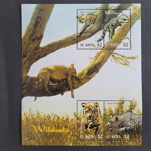 St Kitts 2005 / Wildcats - Ocelot, Lion, Bengal Leopard, Tiger / 4v ms - Picture 1 of 1