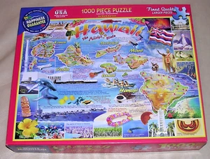 NEW 2015 HTF Hawaii State Islands Map Aloha Maui Lanai Oahu 1000 Piece Puzzle Pc - Picture 1 of 10