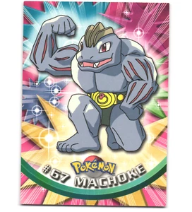 Pokémon 1999 casi como nuevo casi nuevo Topps serie 1 segunda impresión logotipo negro Machoke 67 - Imagen 1 de 2