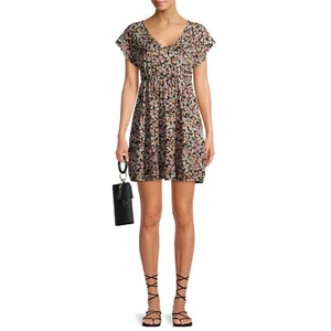 Wet Seal Juniors' Mini Dress, Scattered Floral, X-Large - Picture 1 of 6