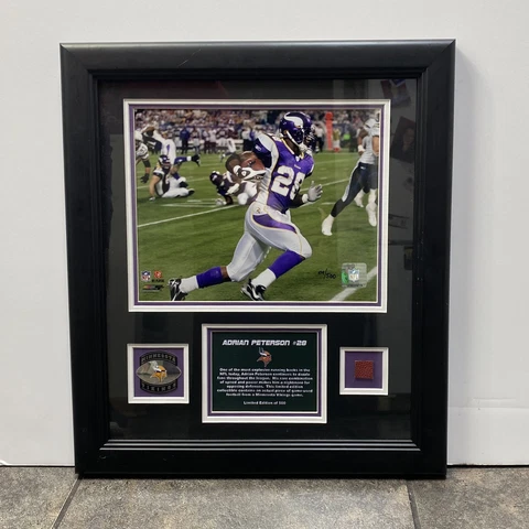 2007 NFL Adrian Peterson #28 Collectible Framed Picture/Plaque LE 109/500 Cover