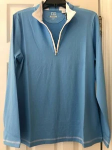 NWT Ladies CUTTER & BUCK Powder Blue Long Sleeve Golf Tennis Shirt - L & XL - Picture 1 of 1