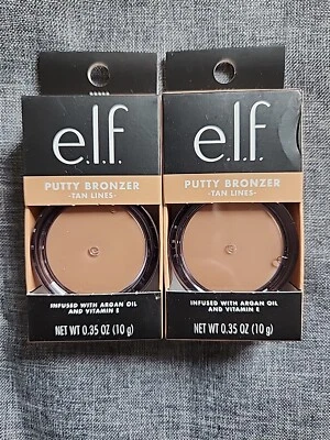 2x e.l.f. ELF Putty Cream Bronzer Tan Lines 0.35oz 10g Ea Argan Oil Vitamin E  - Image 1 of 3