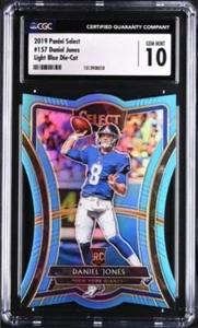 2019 Panini Select DANIEL JONES #157 Light Blue Prizm Die Cut 27/99 RC CGC 10 - Picture 1 of 2