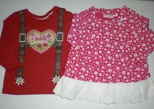 1x Shirt und 1x Bluse, Liegelind, Größe 68, Mädchen, Baumwolle, rot weiß - Bild 1 von 1