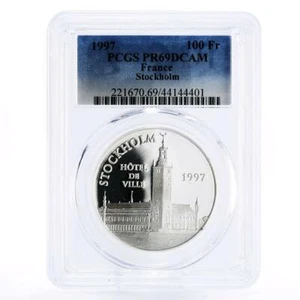 France 100 francs European Heritage Stockholm Hotel PR69 PCGS silver coin 1997 - Picture 1 of 2