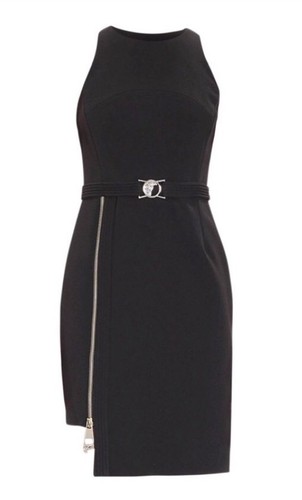 Abito Versace Collezione Cintura Zip Laterale Autentico Nuovo Con Etichetta Taglia 40