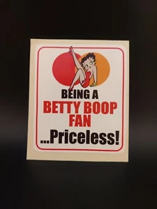 Vintage Betty Boop Sticker BEING A BETTY BOOP FAN... PRICELESS Free Shipping - Picture 1 of 2