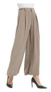 Women High Waist Casual Wide Leg Long Palazzo Pants Trousers Regular SizeXSMocha - Picture 1 of 6