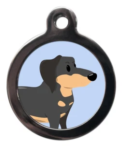 Pet ID tag BREED TAG CARTOON DACHSHUND tag 2 sizes - Picture 1 of 2