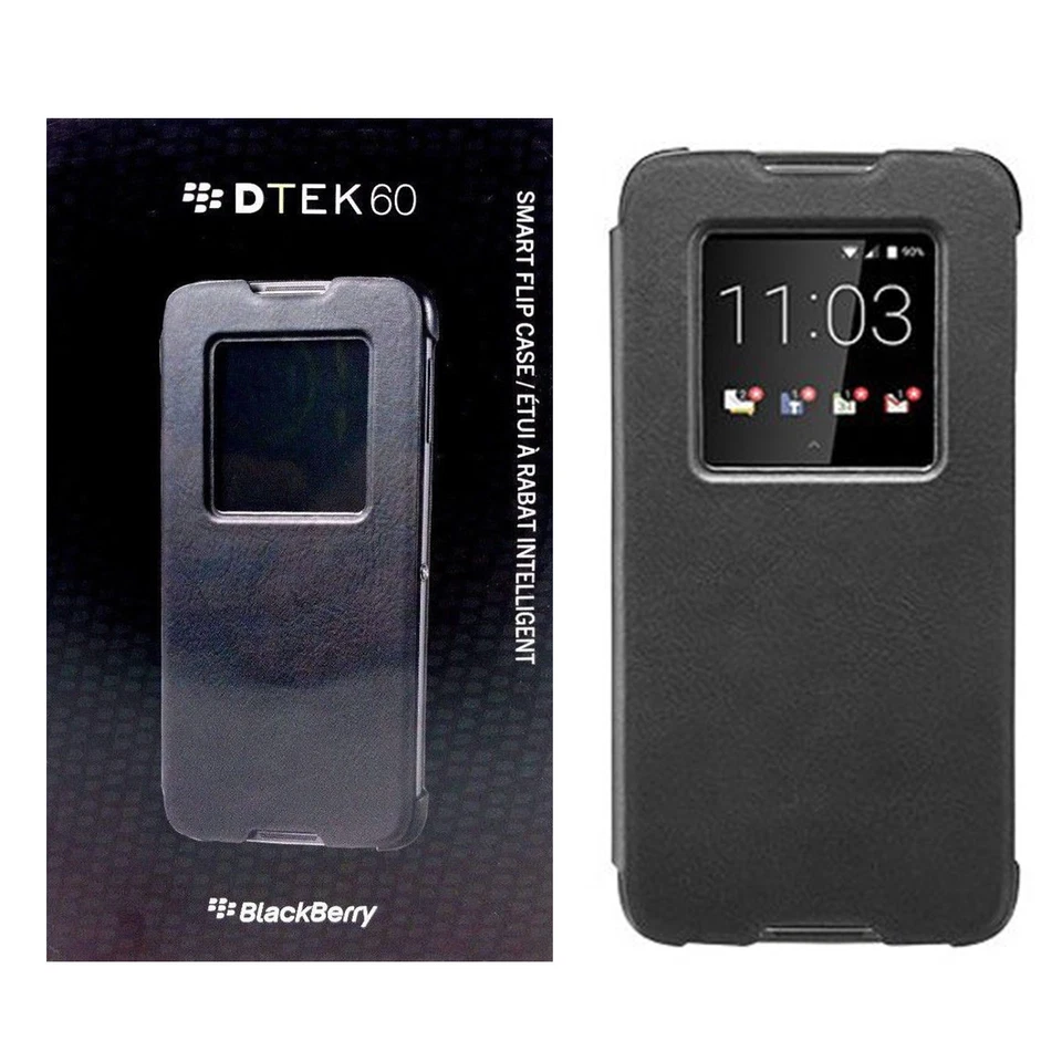 Funda protectora inteligente abatible de cuero genuino BlackBerry para BlackBerry DTEK60 Foto 1 de 4