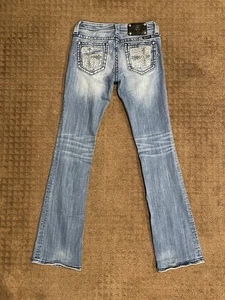Miss Me Jeans Womens 27(28x33)Blue Bootcut JP5336B Embellished Crystal Denim - Picture 1 of 7