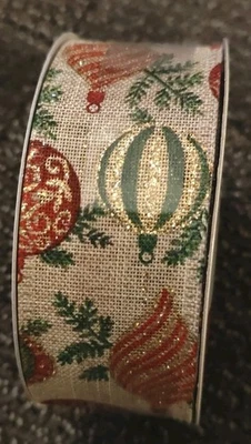 Cinta con cable Celebrate It ADORNOS DE NAVIDAD con brillo arco de 1 1/2” X 30 pies hágalo usted mismo Foto 1 de 3