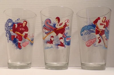 ¡JUEGO DE TRES GAFAS DETROIT RED WINGS! ¡GORDIE HOWE, TED LINDSAY,ALEX DELVECCHIO! Foto 1 de 4