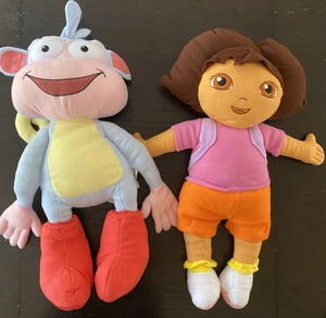 Lot 2 24" Nickelodeon Jumbo Plush Dora The Explorer & Boots Cuddle Pillows - Picture 1 of 10