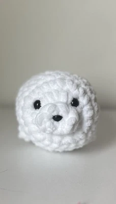 Handmade Crochet Baby Seal - White - Image 1 of 4